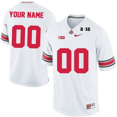 Men's NCAA Ohio State Buckeyes Custom #00 College Stitched 2015 Patch Authentic Nike White Football Jersey ET20E64VK